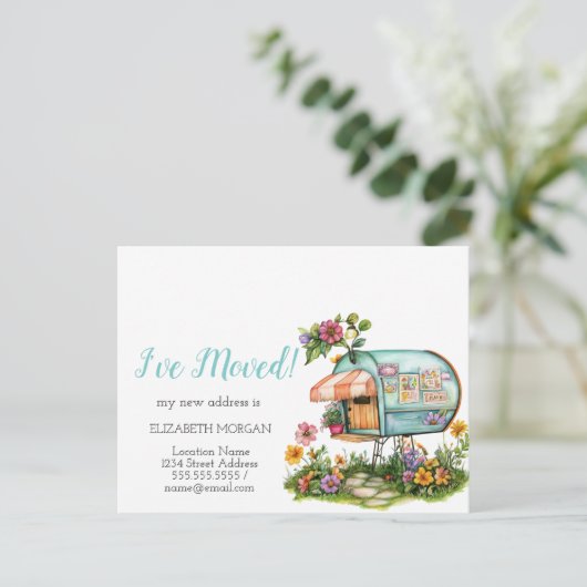 移動した、メールボックスの春の花 案内ポストカード (スタンド正面)