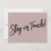 「移動した」手書きモダンの埃っぽいバラカード 招待状 (裏面)