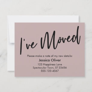 「移動した」手書きモダンの埃っぽいバラカード 招待状