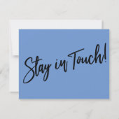 「移動した」手書きCornflower Blue Card 招待状 (裏面)