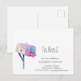 移動したWater Colorメールボックスの新しいアドレス 案内ポストカード