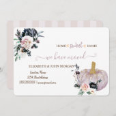 移動しました,水彩のきらきらしたかぼちゃ,花 (正面/裏面)