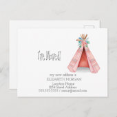 移動しました、部族のテント新しい住所 案内ポストカード (正面/裏面)