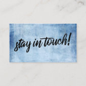 "移動しました"青いグランジタイポグラフィ挿入カード エンクロージャーカード (裏面)