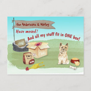 移動するケアン·テリアー·ドッグが我々の新しい家に     ポストカード
