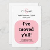 移動するシンプルタイポグラフィモダンピンクの新しいアドレス 案内状 (正面/裏面)