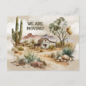 移動する古い西のシーン ポストカード (正面)
