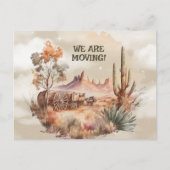 移動する古い西のシーン ポストカード (正面)