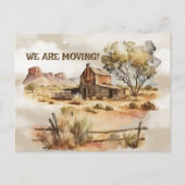 移動する古い西のシーン ポストカード (正面)