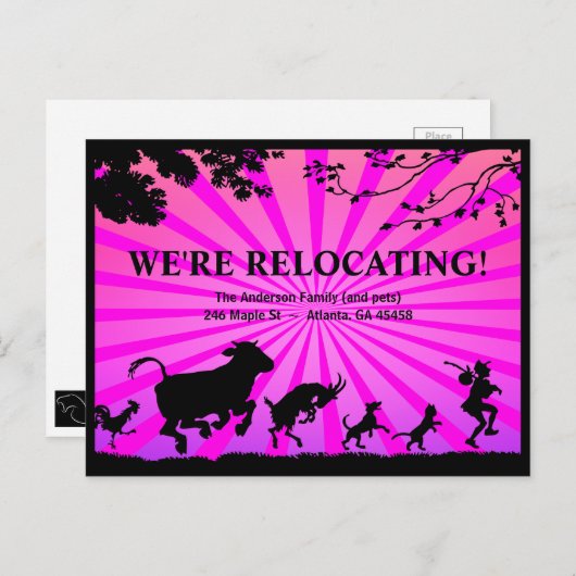 移動する発表のはっきりした移カラフル動中 ポストカード (正面/裏面)