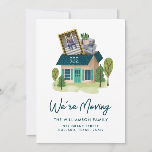 移動する |ダンボールハウス移動ボックス写真 案内状 (正面)