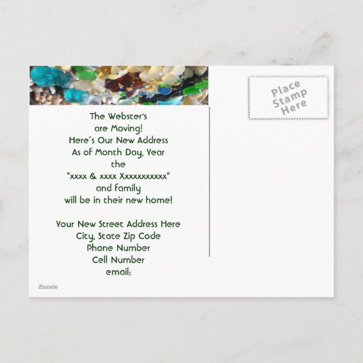 移動する!ポストカードのアナウンス新しいアドレス 案内ポストカード (裏面)