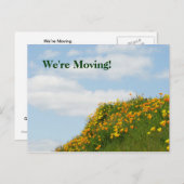 移動する！ポストカード移動された通知カードポピー 案内ポストカード (正面/裏面)