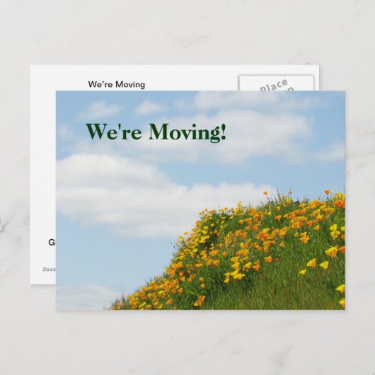 移動する！ポストカード移動された通知カードポピー 案内ポストカード (正面/裏面)