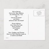 移動する！ポストカード移動された通知カードポピー 案内ポストカード (裏面)