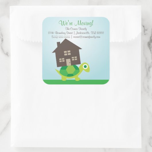 移動する – Turtle引越し業者シール スクエアシール (バッグ)