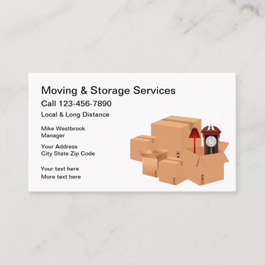 移動とセルフ・ストレージ・サービス 名刺 (正面)