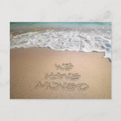 移動のお知らせ ビーチの砂のメッセージ 案内ポストカード (正面)