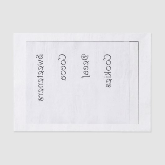 移動のために逆転する台所瓶のラベル 薄葉紙 (正面)