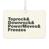 移動の分割(ブレークダンス) カーエアーフレッシュナー (裏面)