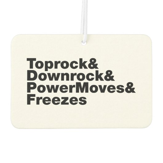 移動の分割（ブレークダンス） カーエアーフレッシュナー (裏面)