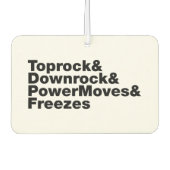 移動の分割（ブレークダンス） カーエアーフレッシュナー (正面)