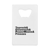 移動の分割（ブレークダンス） クレジットカード栓抜き (裏面)