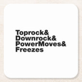 移動の分割(ブレークダンス) スクエアペーパーコースター (正面)