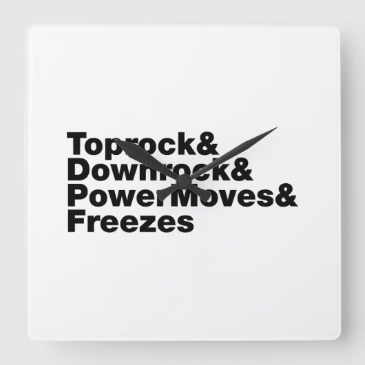 移動の分割（ブレークダンス） スクエア壁時計 (正面)