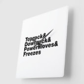 移動の分割（ブレークダンス） スクエア壁時計 (傾斜)