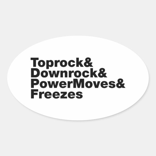 移動の分割(ブレークダンス) 楕円形シール (正面)