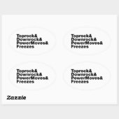 移動の分割(ブレークダンス) 楕円形シール (シート)