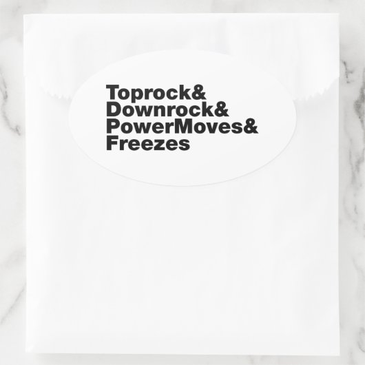 移動の分割(ブレークダンス) 楕円形シール (バッグ)