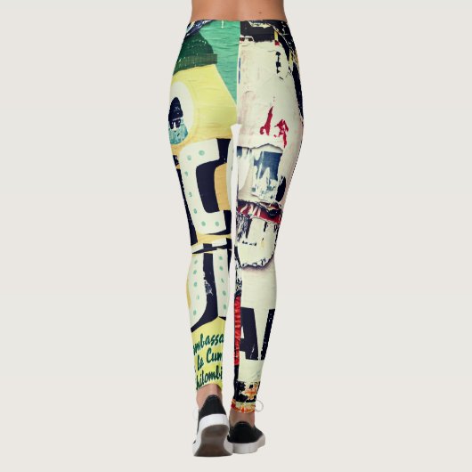 移動はっきりしたのみ： 3D Artタイポグラフィレギンス レギンス (裏面)