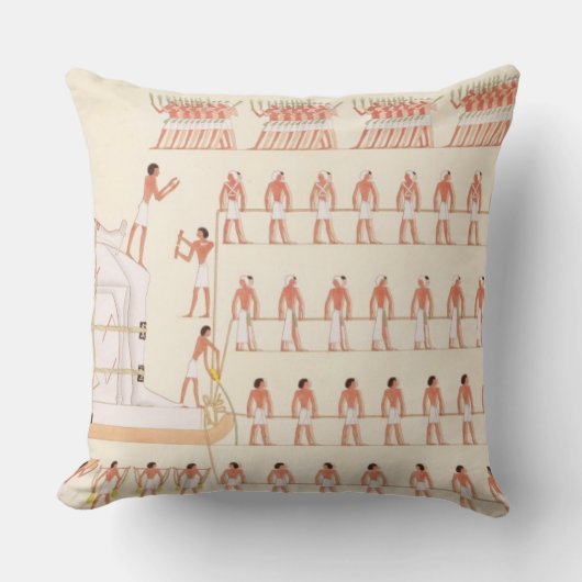 移動を描写しているBeni Hasanの壁絵画 クッション (正面)