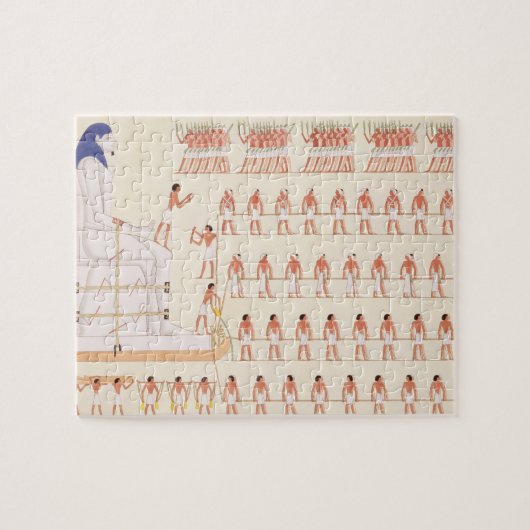 移動を描写しているBeni Hasanの壁絵画 ジグソーパズル (横)