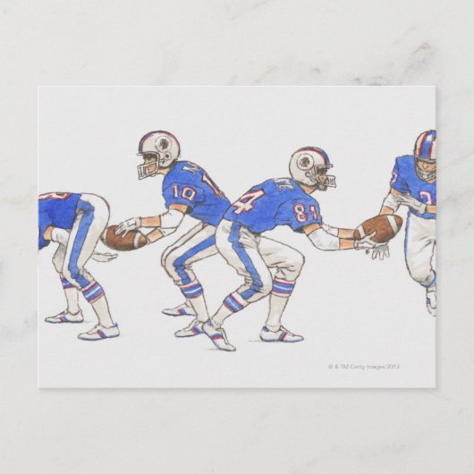 移動を示す米国のサッカー選手 ポストカード (正面)