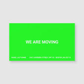 移動アドレスneon green磁気カスタムカード (正面)