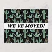 移動アナウンスデザートサボテン水の色ブラック ポストカード (正面)