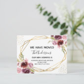 移動アナウンスフローラ幾何学水色 案内ポストカード (スタンド正面)