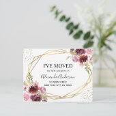 移動アナウンスフローラ幾何学水色 案内ポストカード (スタンド正面)