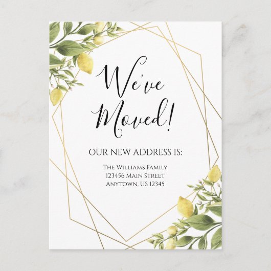 移動アナウンスレモンジオメトリックフレーム ポストカード (正面)