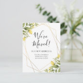 移動アナウンスレモンジオメトリックフレーム ポストカード (スタンド正面)