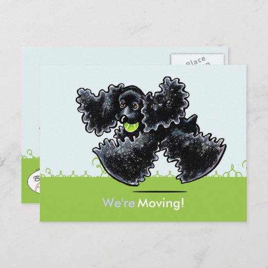 移動コッカースパニエル犬新しいアドレス 案内ポストカード (正面/裏面)