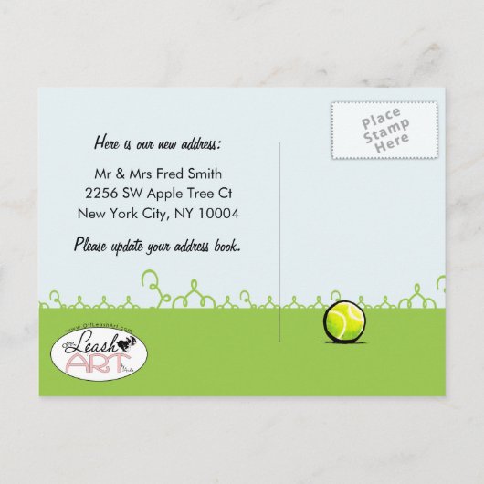 移動コッカースパニエル犬新しいアドレス 案内ポストカード (裏面)