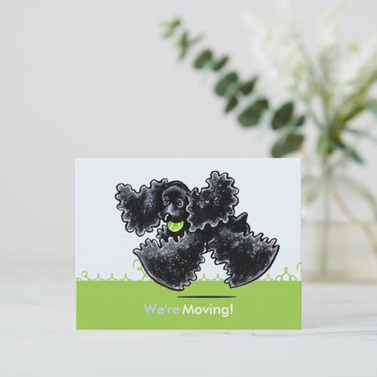 移動コッカースパニエル犬新しいアドレス 案内ポストカード (スタンド正面)