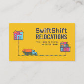 移動サービス – 再配置 – ラインアート 名刺 (正面)