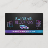移動サービス – 再配置 – ラインアート 名刺 (正面)