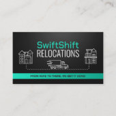 移動サービス – 再配置 – ラインアート 名刺 (正面)