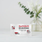 移動サービス – 再配置 – ラインアート 名刺 (スタンド正面)